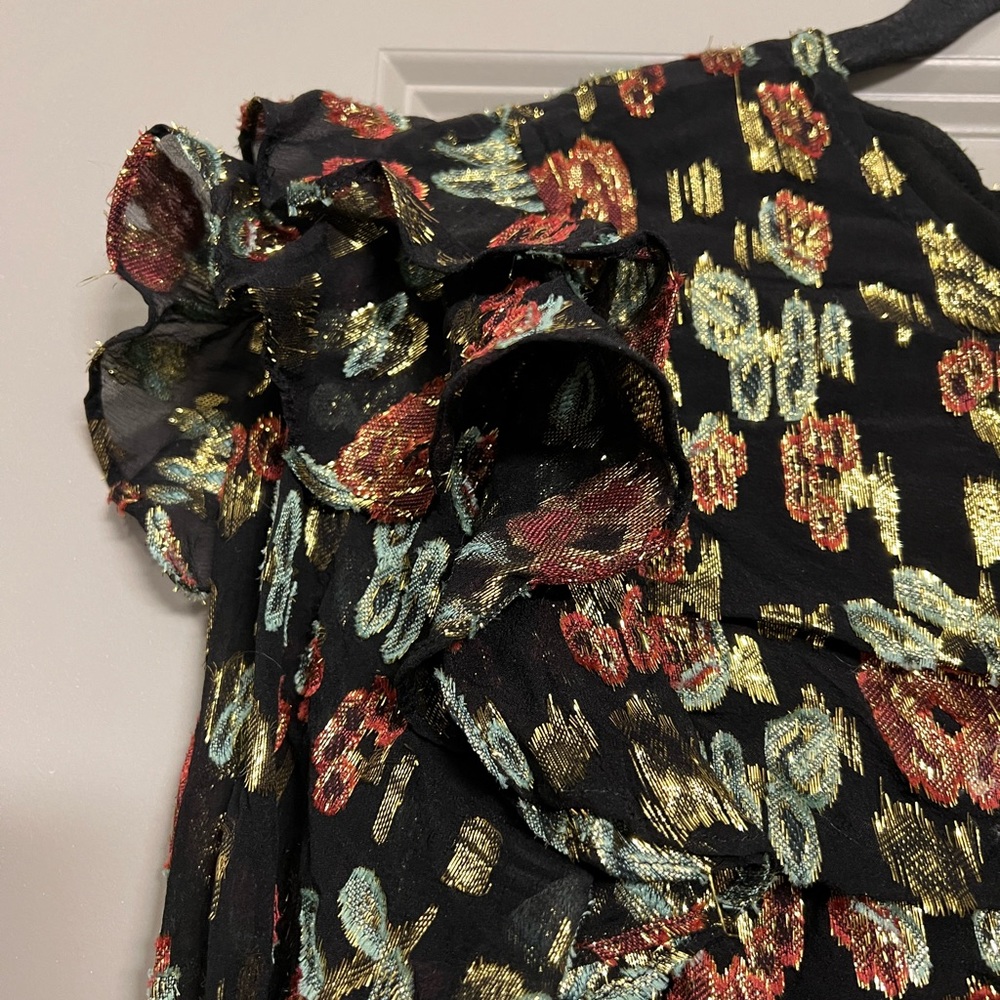Veronica Beard Magg Floral Roses Ruched Silk Dress 6 - Picture 8 of 12